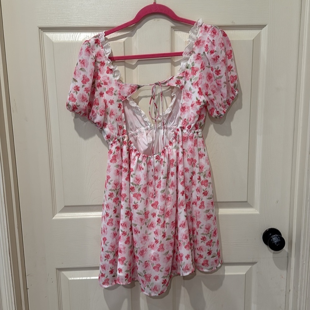 Sky to Moon pink babydoll dress, medium - Picture 7 of 8